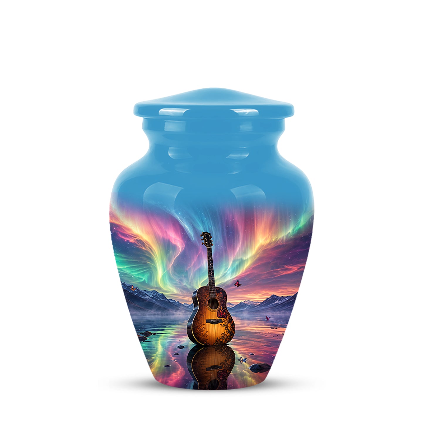 Guitar Aurora Borealis Urn - Classic Memorial Urns For Music Lovers