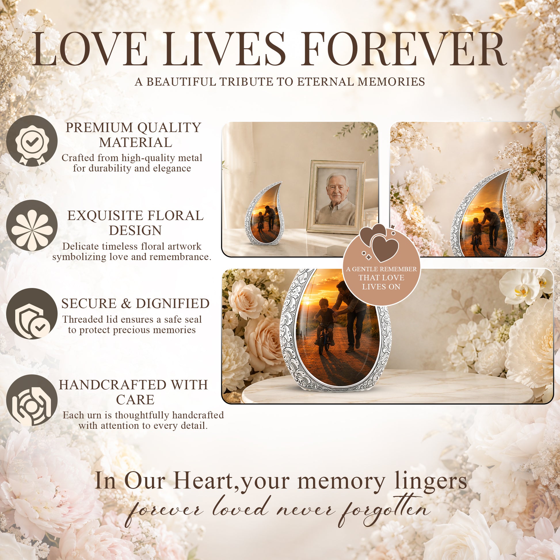Father & Son Themed Urn - Handcrafted Custom Memorial Urns For Ashes