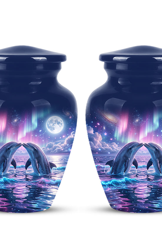 Twin Dolphin Memorial Urn - Beautiful Cremation Urns For Women Ashes