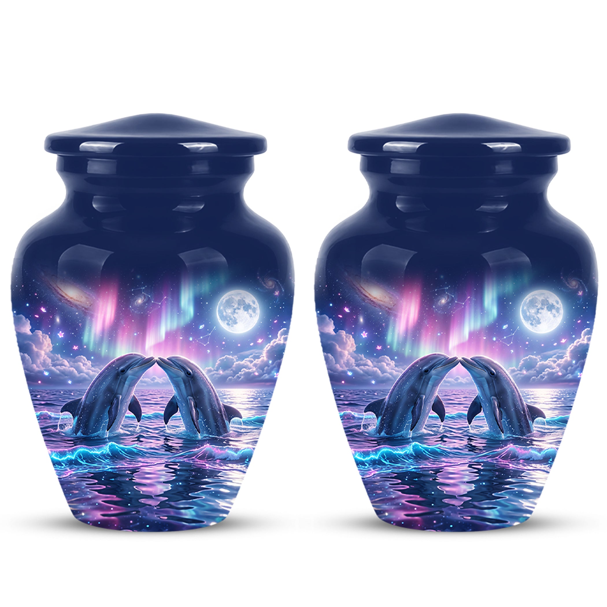 Twin Dolphin Memorial Urn - Beautiful Cremation Urns For Women Ashes