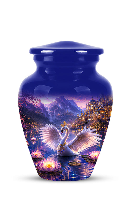 Swan Lake Fantasy Urn - Majestic Burial Urns For Loved Ones Ashes