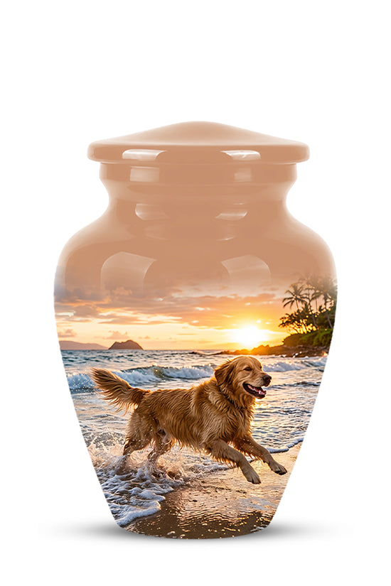 Golden Retriever Themed Urn - Personalized Memorial Urns For Pet Dog