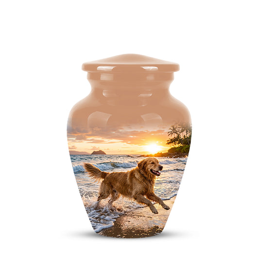 Golden Retriever Themed Urn - Personalized Memorial Urns For Pet Dog