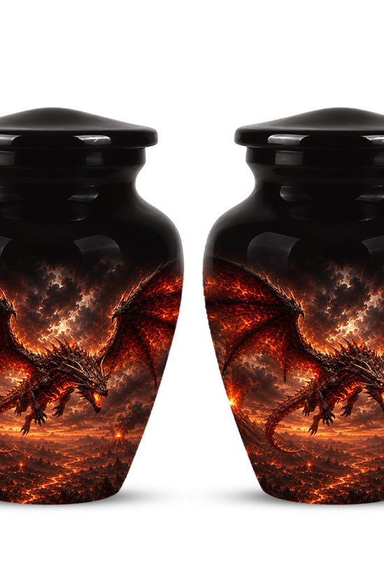 Dragon Fire Cremation Urn - Artistic Mythical Burial Urns For Human Ashes