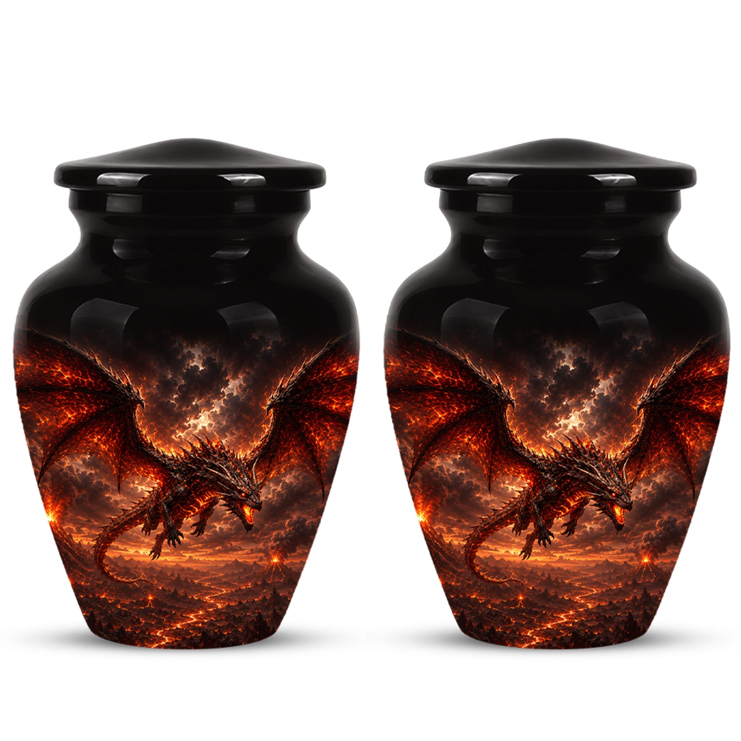 Dragon Fire Cremation Urn - Artistic Mythical Burial Urns For Human Ashes
