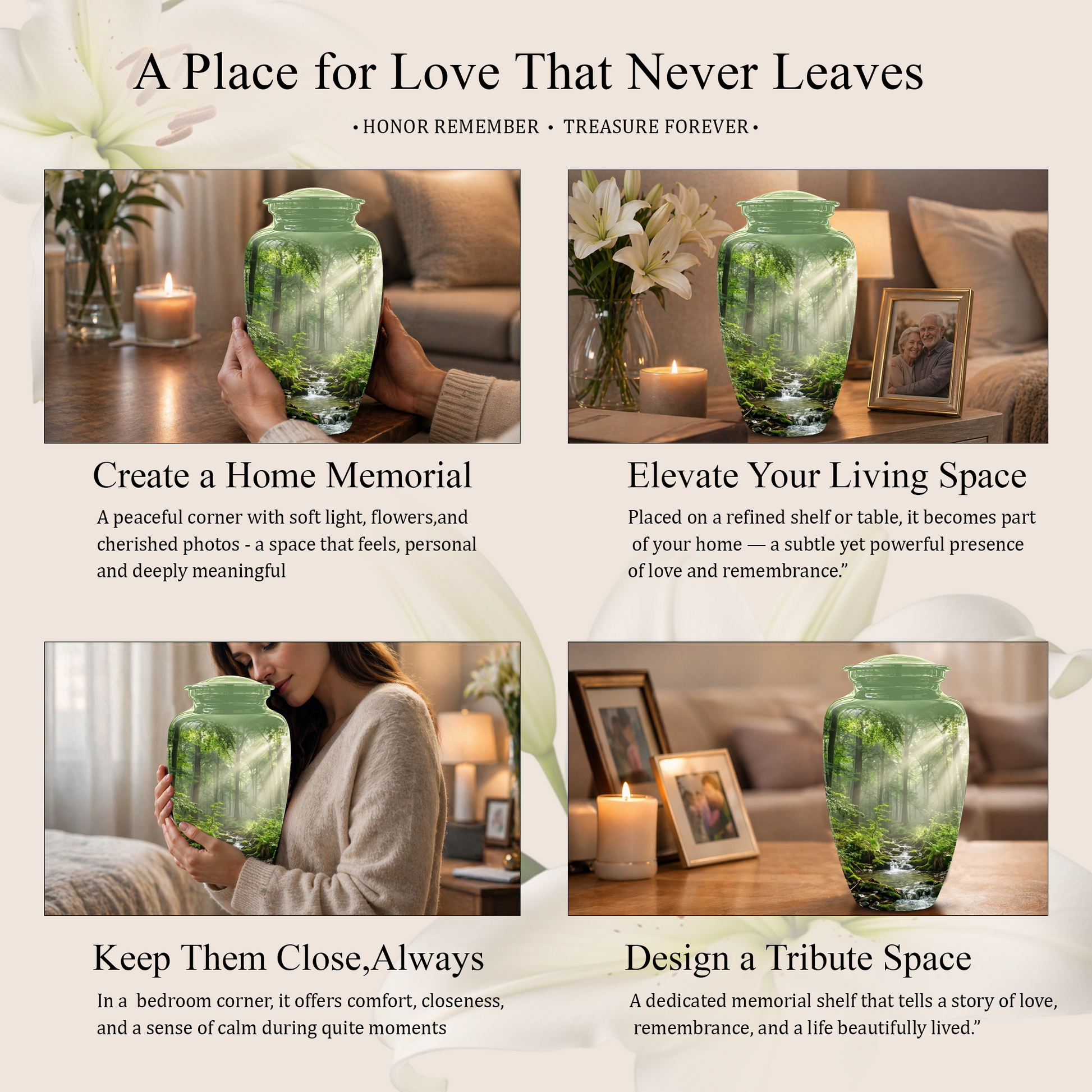 Forest Scenic Cremation Urn - Artistic Funeral Urns For Nature Lover's Ashes