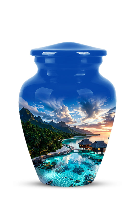 Beach Themed Cremation Urn - Personalized Burial Urns For Human Ashes