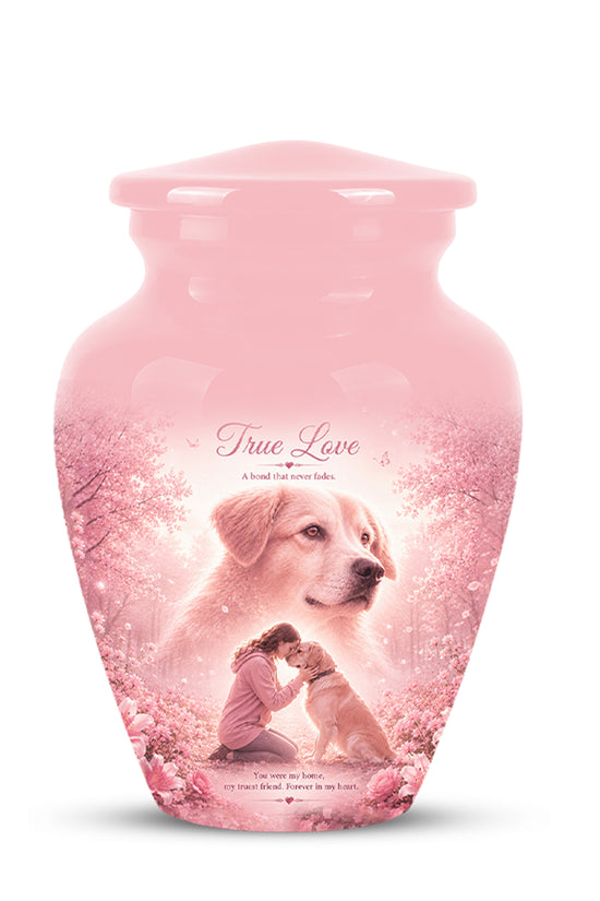 Pink Pet Dog Memorial Urn – Dog Burial Urn for Pets Ashes