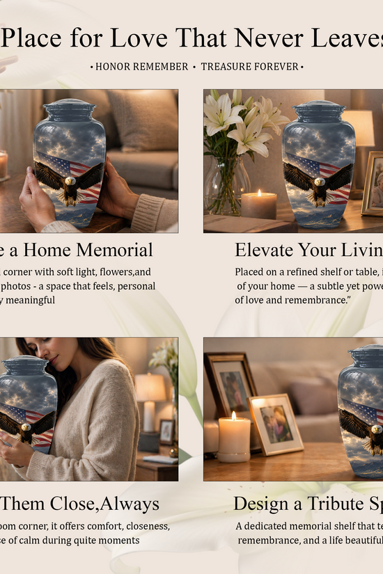 American Eagle Memorial Urn - Patriotic Burial Urns For Human Ashes