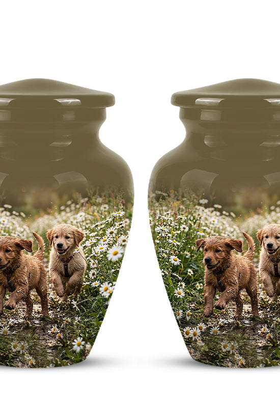 Playful Dog Puppy Urn - Personalized Memorial Urns For Pet Ashes