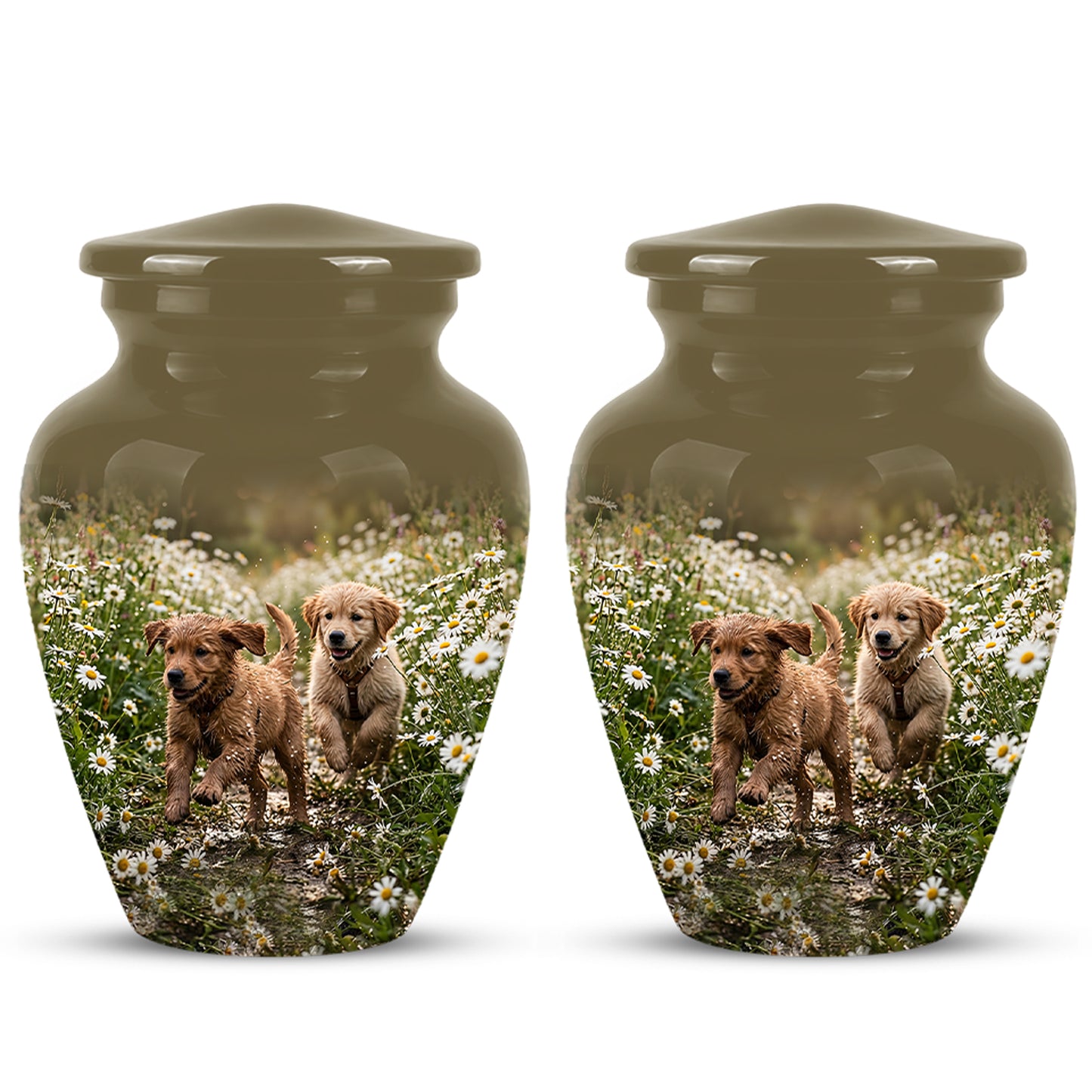 Playful Dog Puppy Urn - Personalized Memorial Urns For Pet Ashes