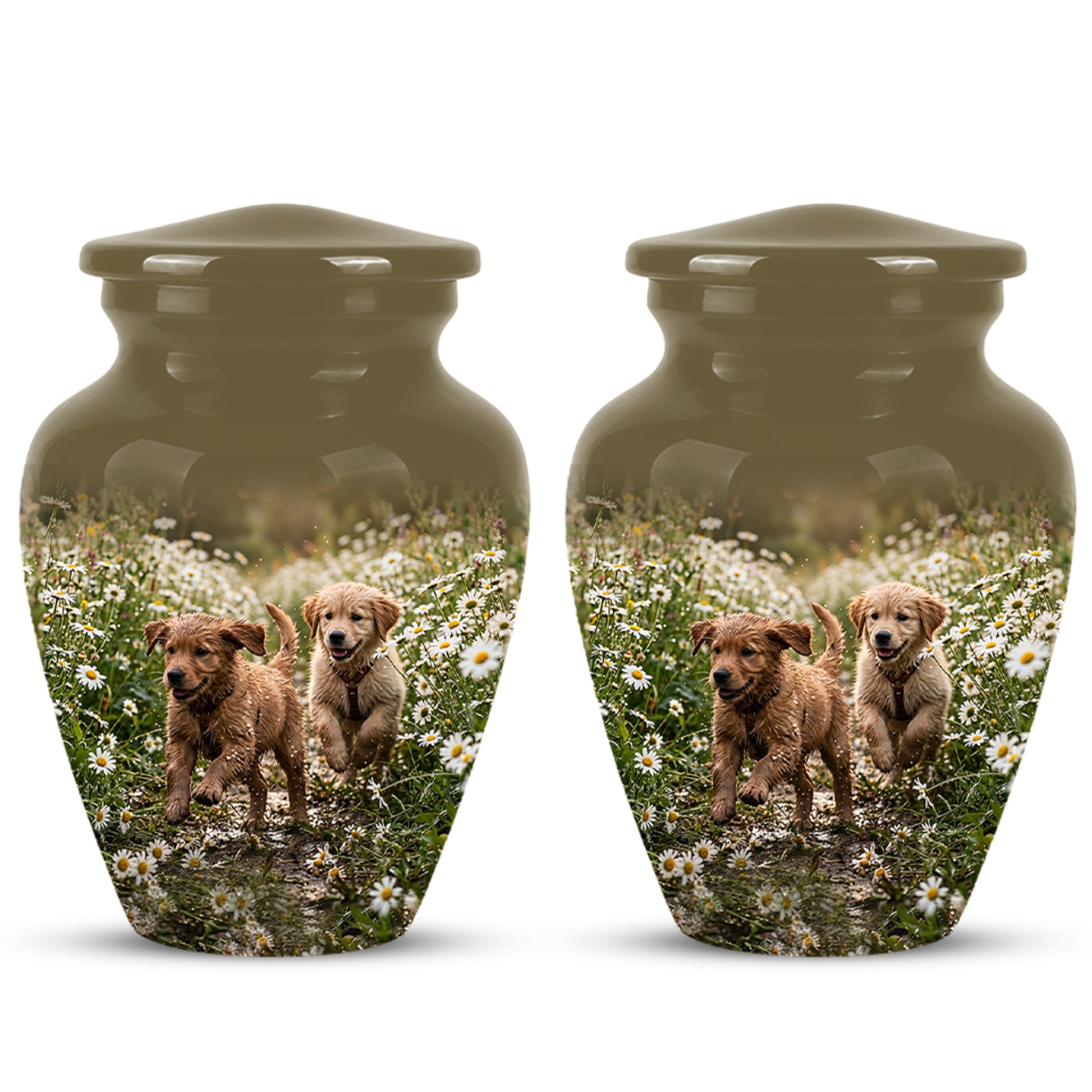 Playful Dog Puppy Urn - Personalized Memorial Urns For Pet Ashes