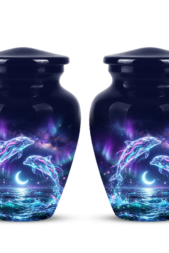 Dolphin Cremation Urn - Artistic Moonlight Memorial Urns For Ashes