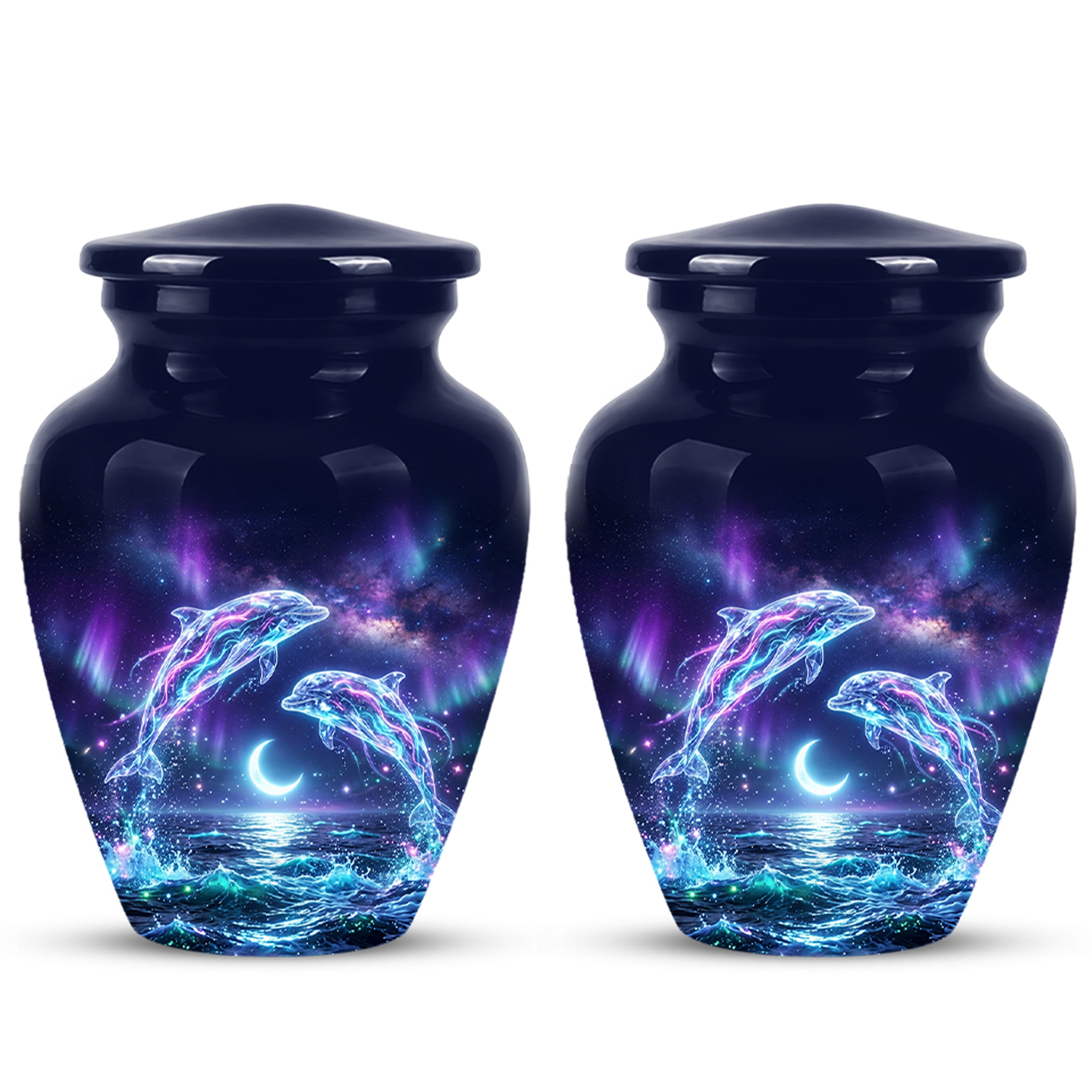 Dolphin Cremation Urn - Artistic Moonlight Memorial Urns For Ashes
