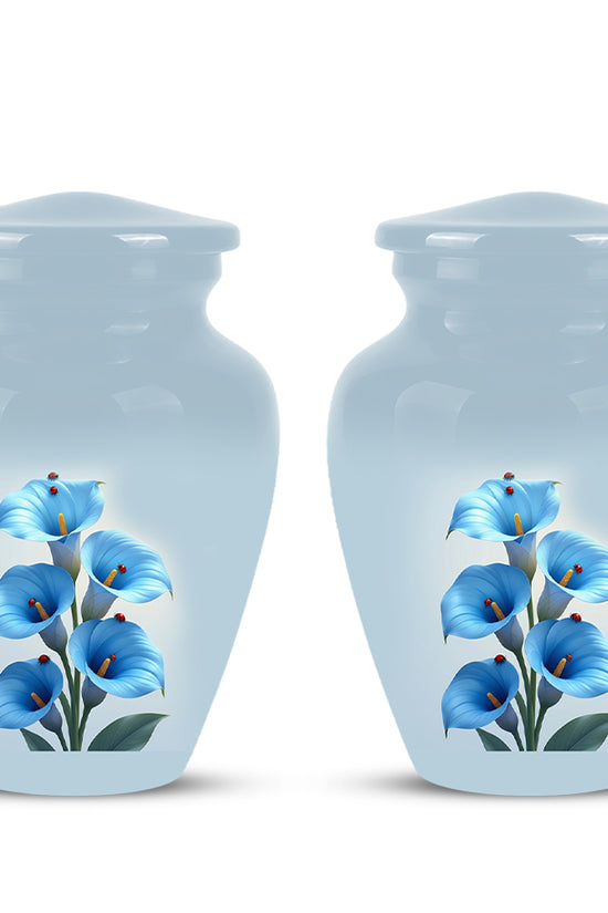 Personalized Blue Orchid Cremation Urn - Beautiful Urns For Women Ashes