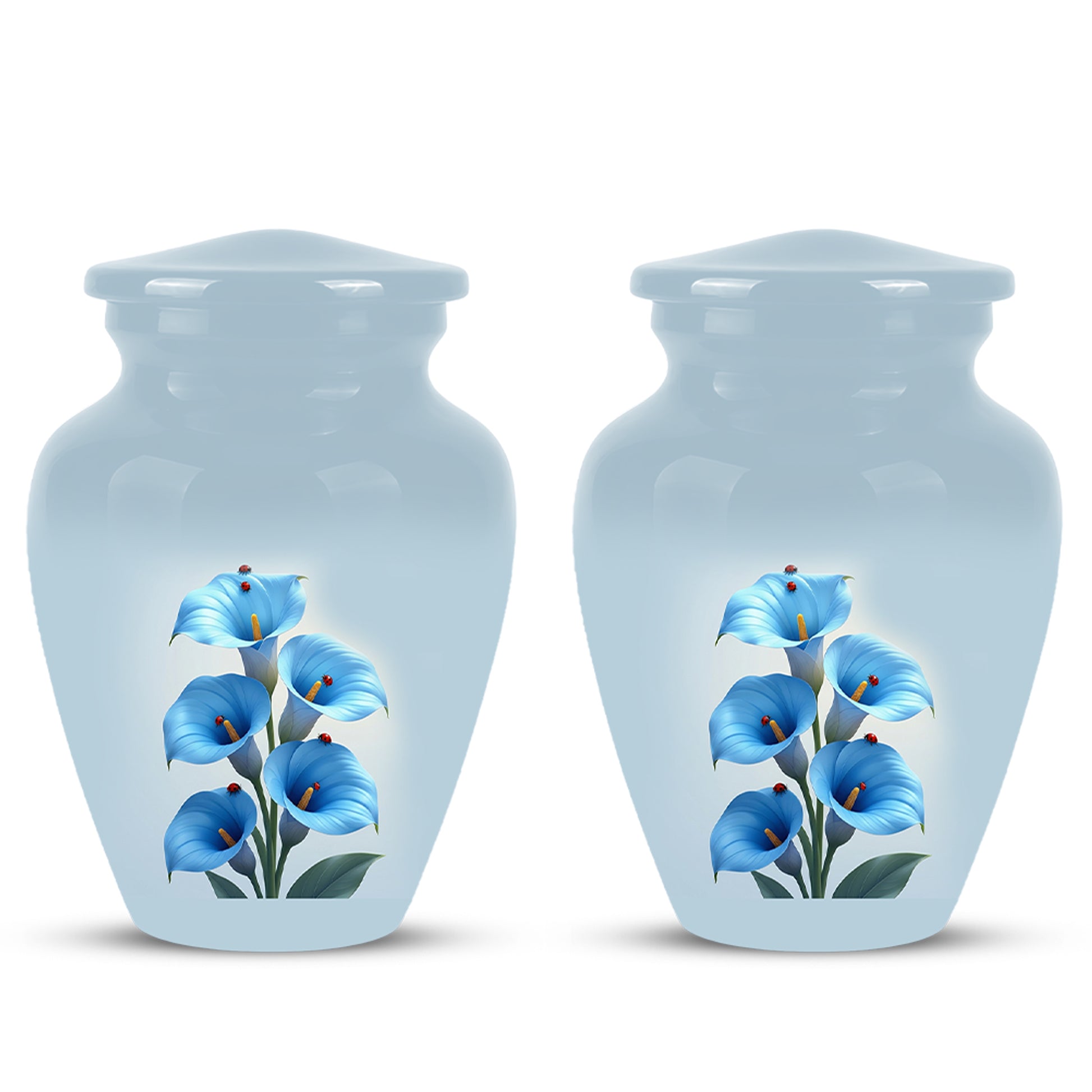 Personalized Blue Orchid Cremation Urn - Beautiful Urns For Women Ashes