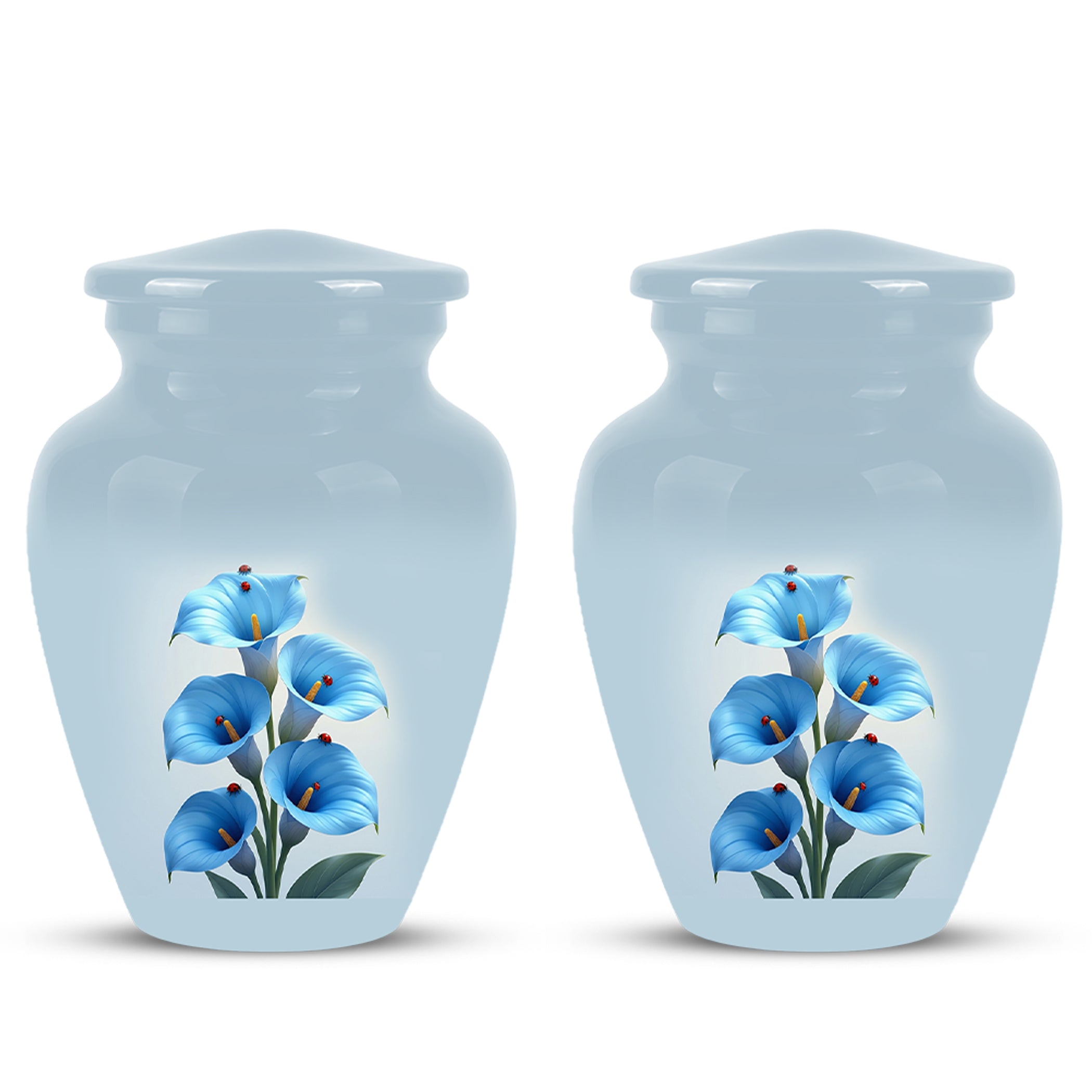 Personalized Blue Orchid Cremation Urn - Beautiful Urns For Women Ashes