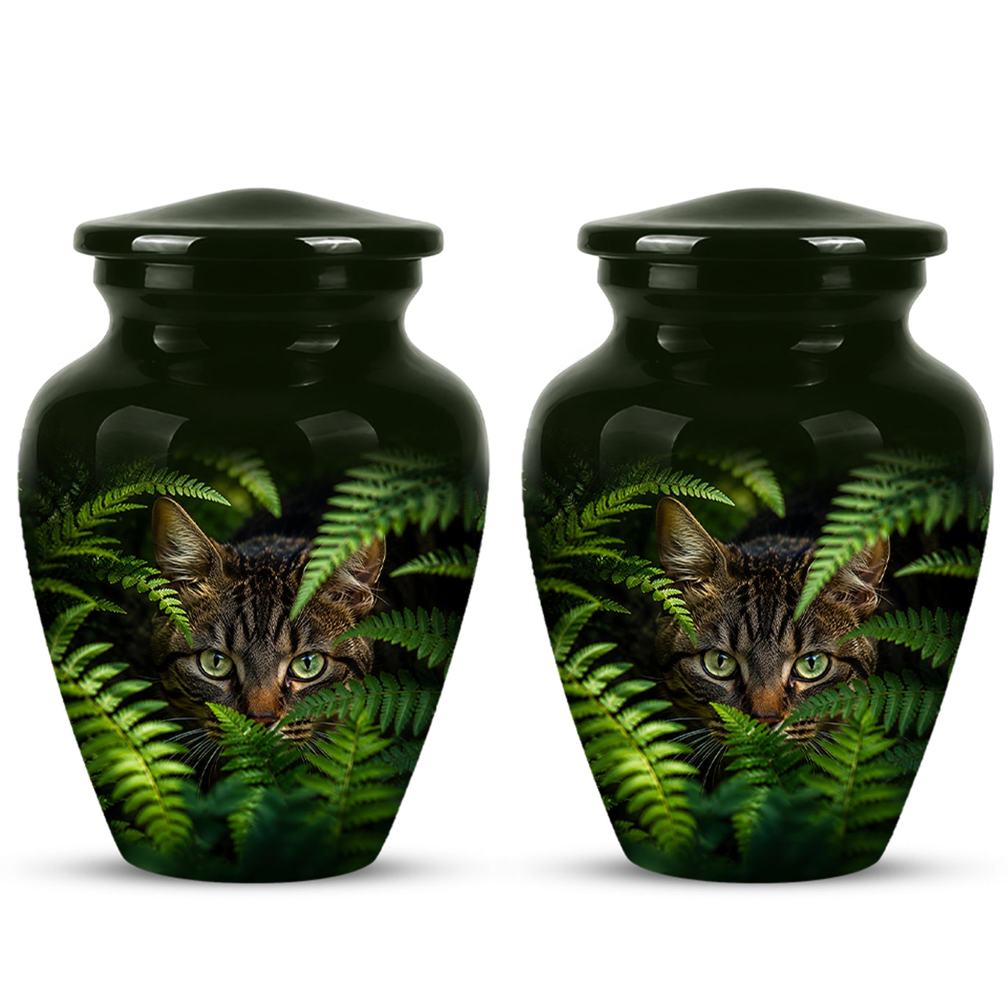 Cat Cremation Urns For Ashes - Personalized Black Pet Burial Urns