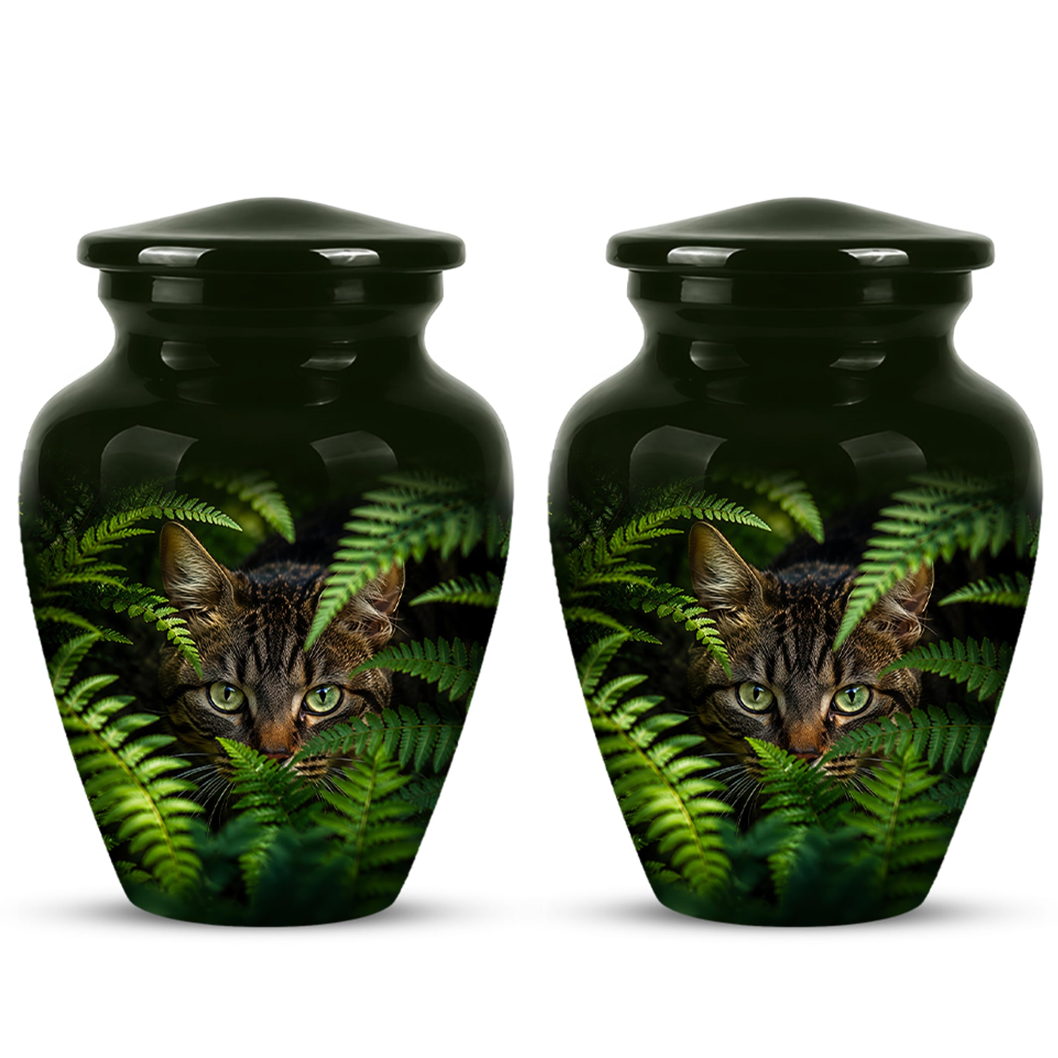 Cat Cremation Urns For Ashes - Personalized Black Pet Burial Urns
