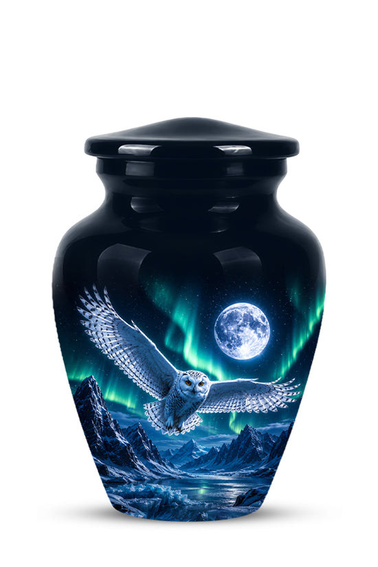 Flying Owl Adult Memorial Urn - Artistic Handcrafted Burial Urns For Ashes