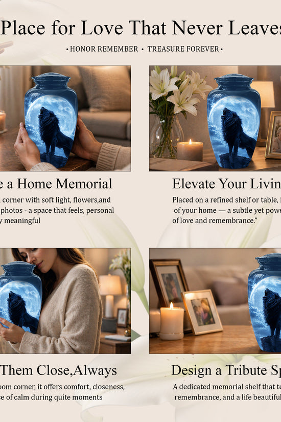 Roaring Lion Cremation Urn - Handcrafted Personalized Urns For Ashes