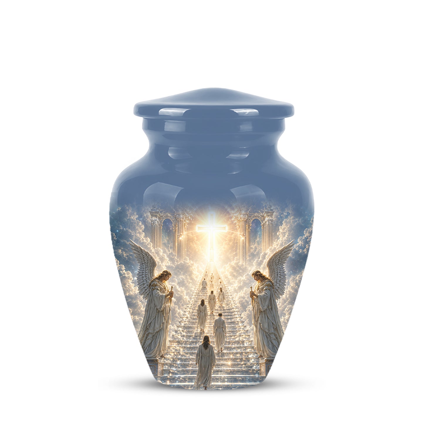 Heaven’s Gate Cross Cremation Urn – Angel Memorial Urn For Human Ashes