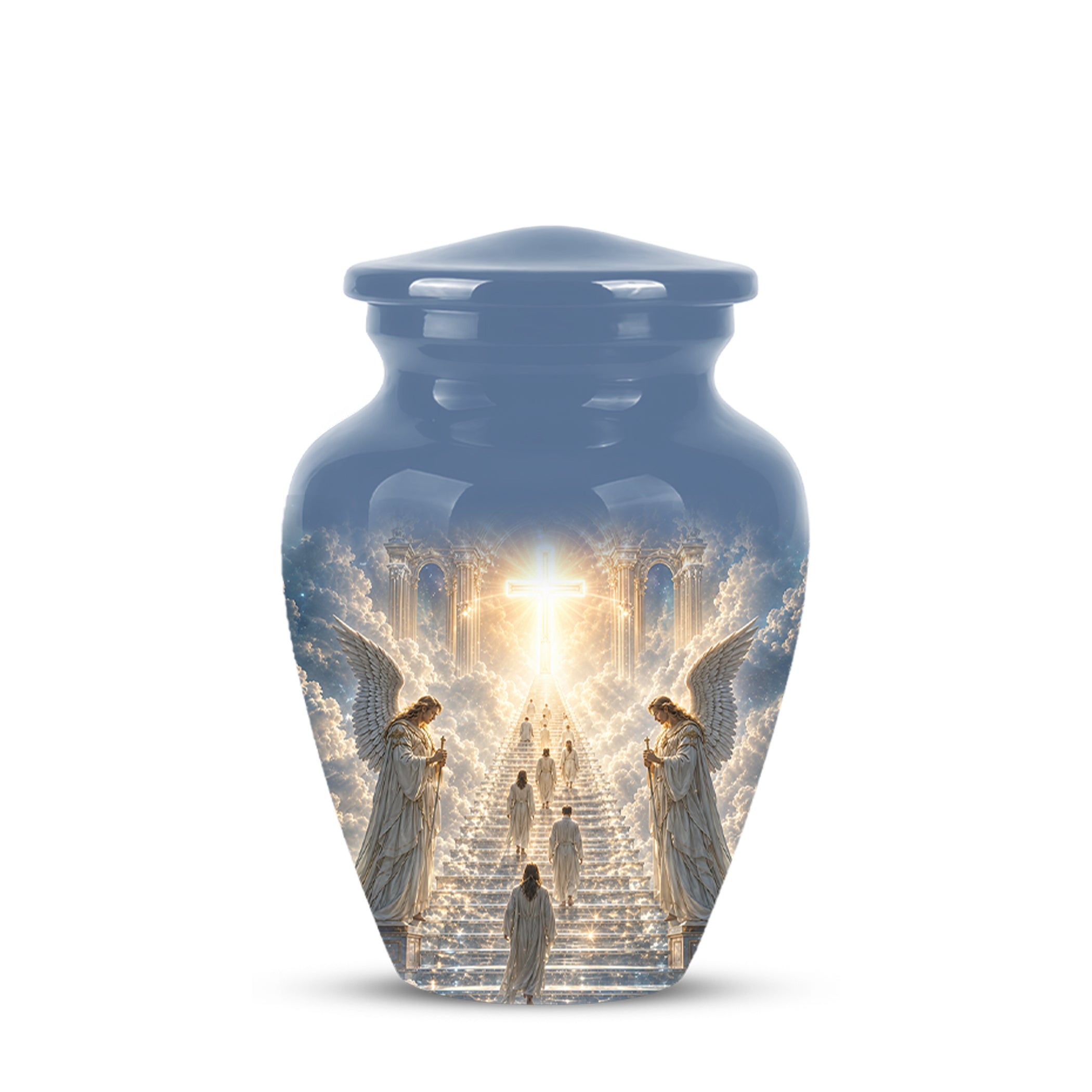 Heaven’s Gate Cross Cremation Urn – Angel Memorial Urn For Human Ashes