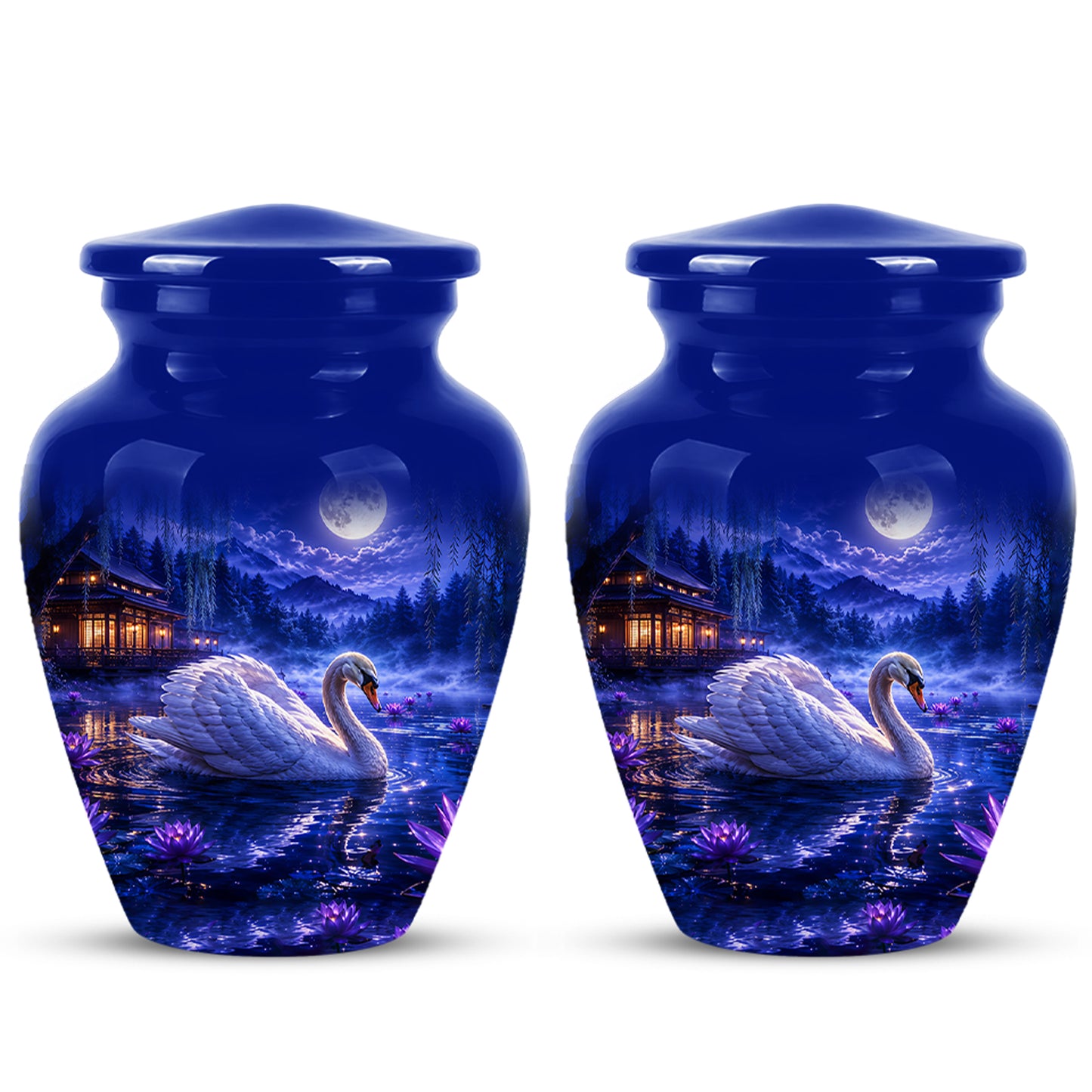 White Swan Memorial Urn - Personalized Funeral Urns On Sale For Ashes