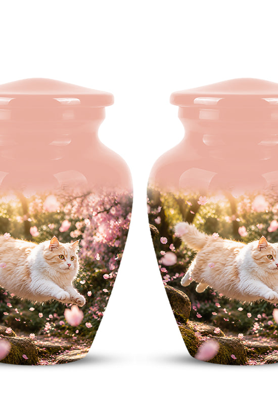 Fluffy Cat Pet Cremation Urn - Beautiful Pet Memorial Urns For Ashes