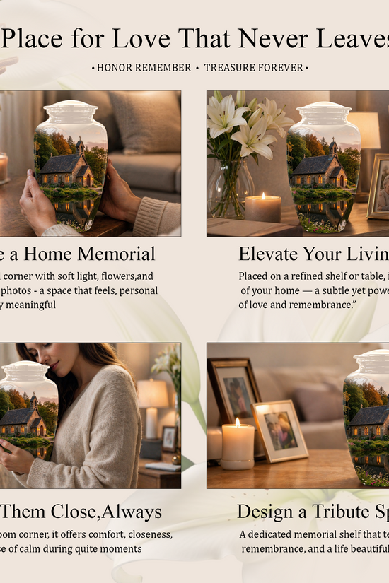 Christian Church Cross Burial Urn - Spiritual Burial Urns For Human Ashes