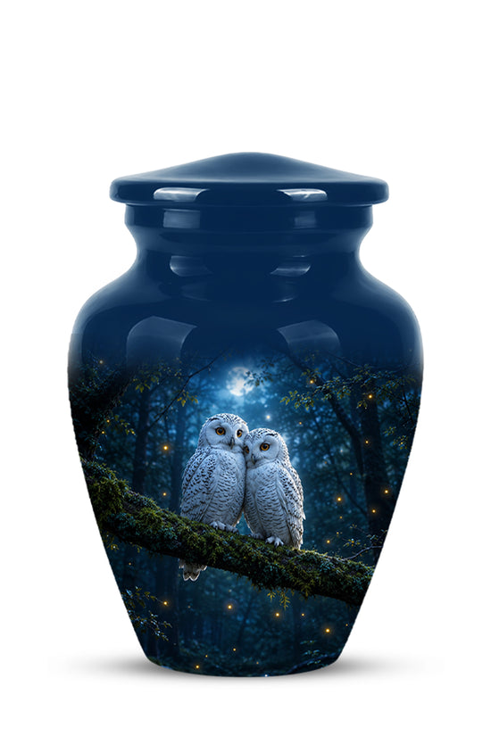 Starry Night Couple Owl Funeral Urn - Owl Funeral Urns For Loved Ones