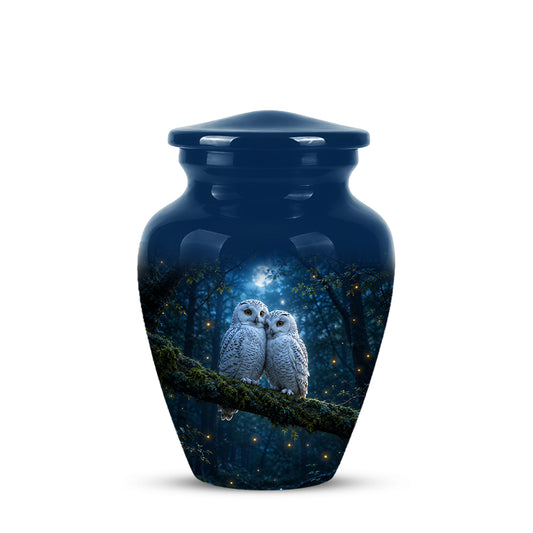 Starry Night Couple Owl Funeral Urn - Owl Funeral Urns For Loved Ones