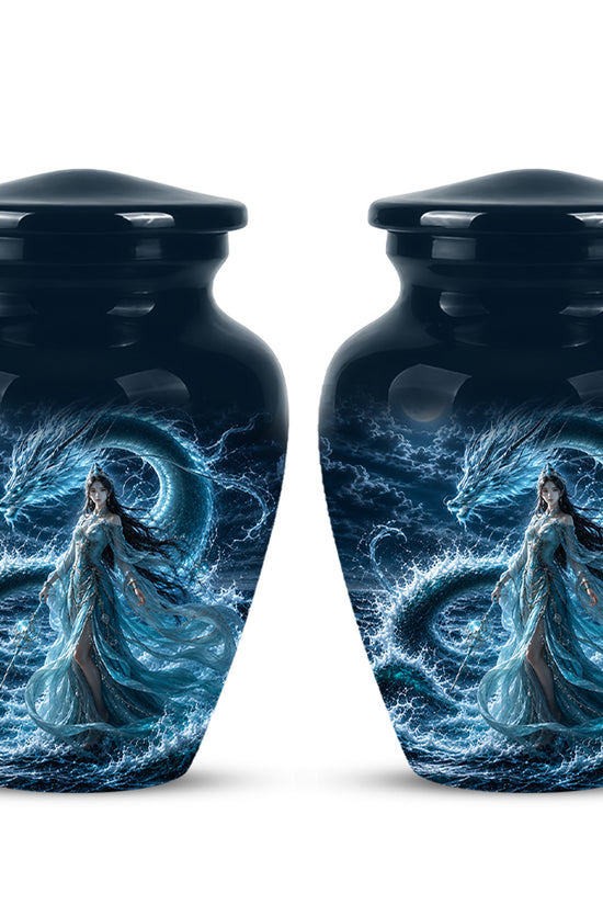 Celestial Dragon & Goddess Cremation Urn - Custom Handmade Adult Urns