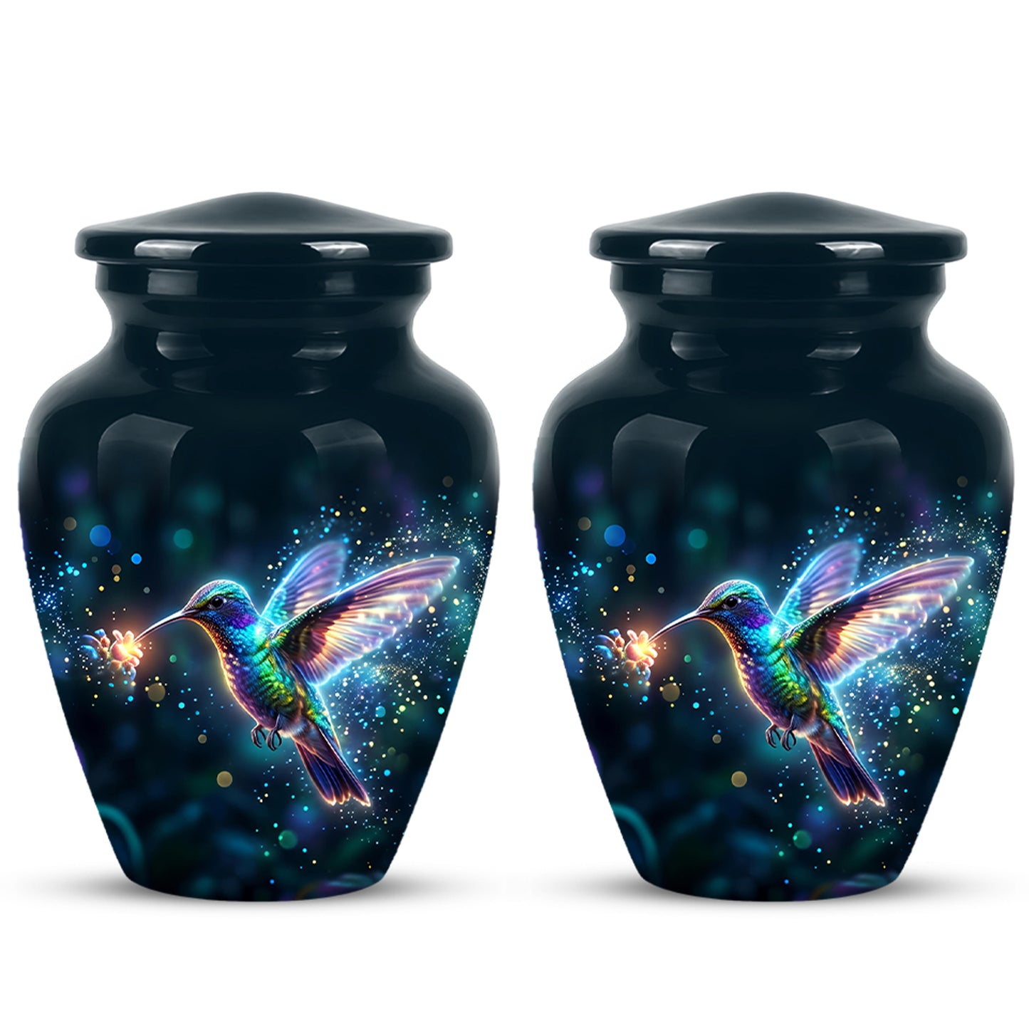 Celestial Colorful Hummingbird Cremation Urn - Majestic Funeral Urns