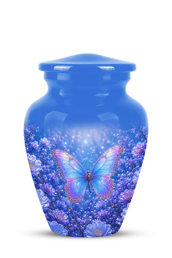 Heavenly Butterfly Memorial Urn - Blue Butterfly Urns For Women Ashes