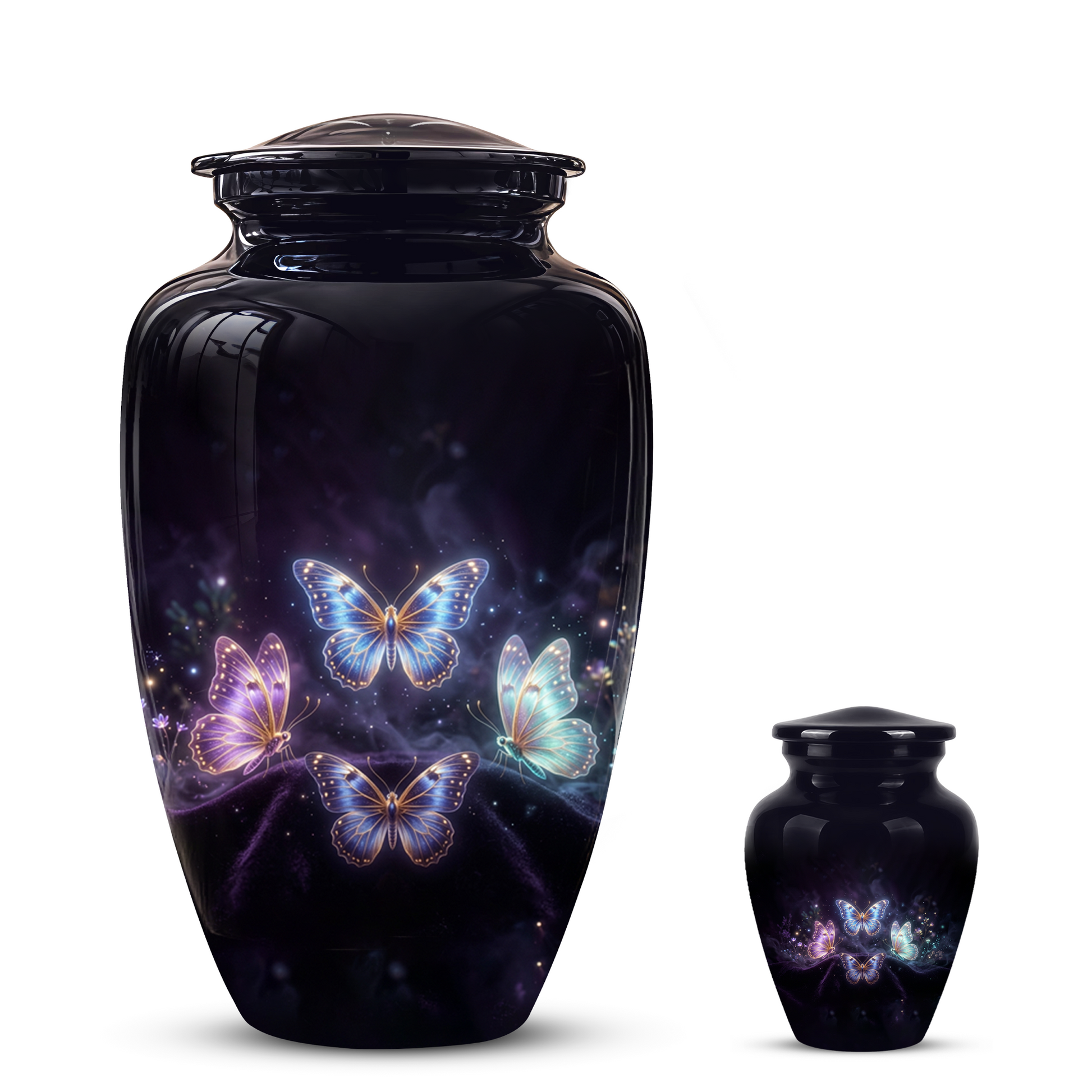 Flying Butterfly Urns For Mom Ashes - Handcrafted Black Cremation Urns