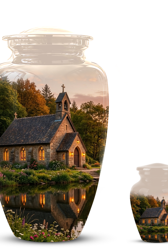 Christian Church Cross Burial Urn - Spiritual Burial Urns For Human Ashes