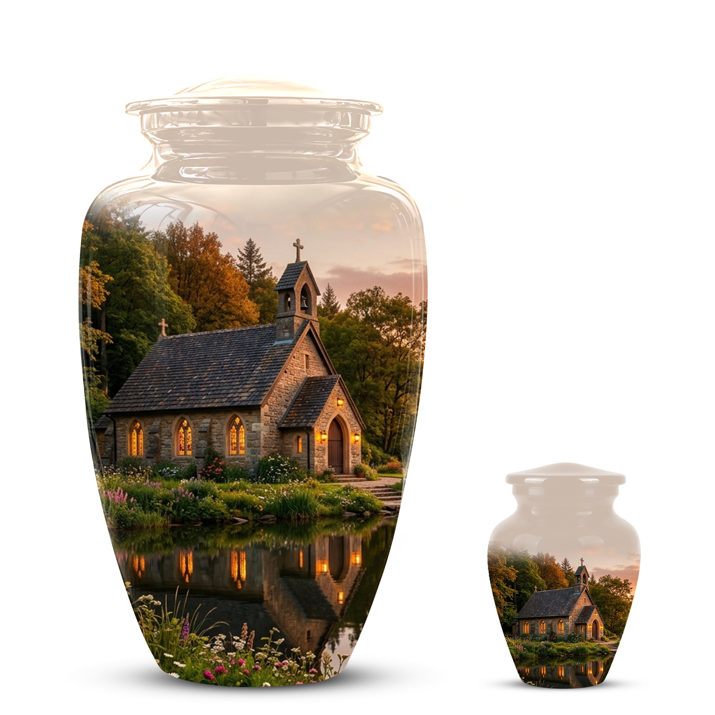 Christian Church Cross Burial Urn - Spiritual Burial Urns For Human Ashes