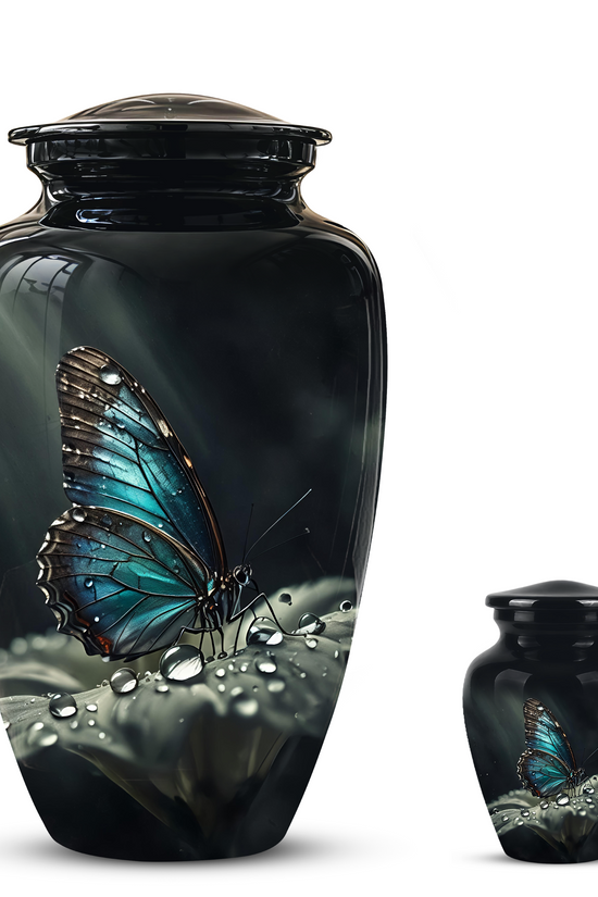 Blue Morpho Butterfly Cremation Urn - Beautiful Burial Urns For Mom Ashes
