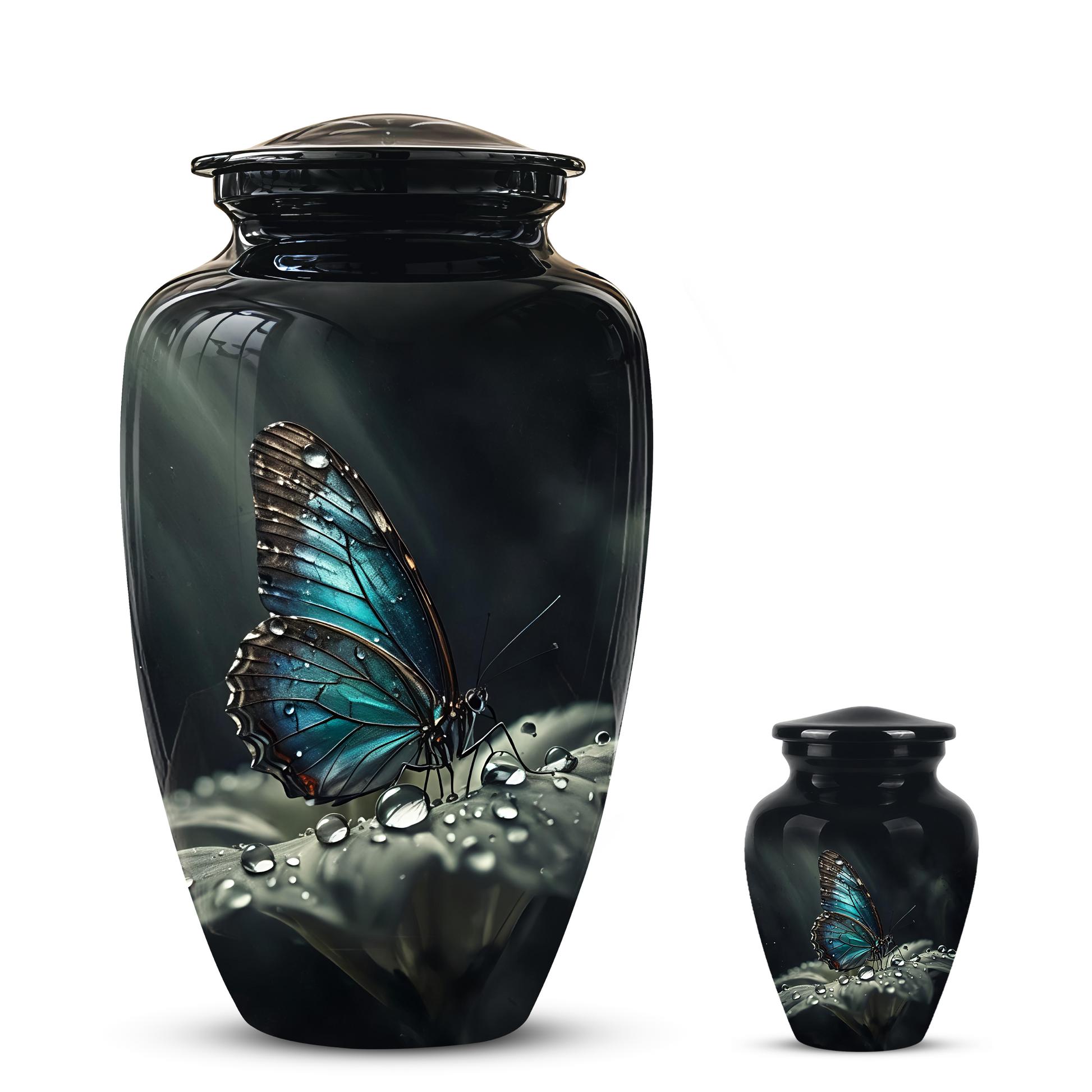 Blue Morpho Butterfly Cremation Urn - Beautiful Burial Urns For Mom Ashes