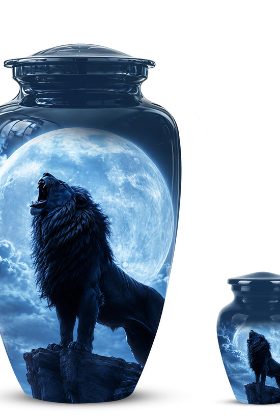 Roaring Lion Cremation Urn - Handcrafted Personalized Urns For Ashes
