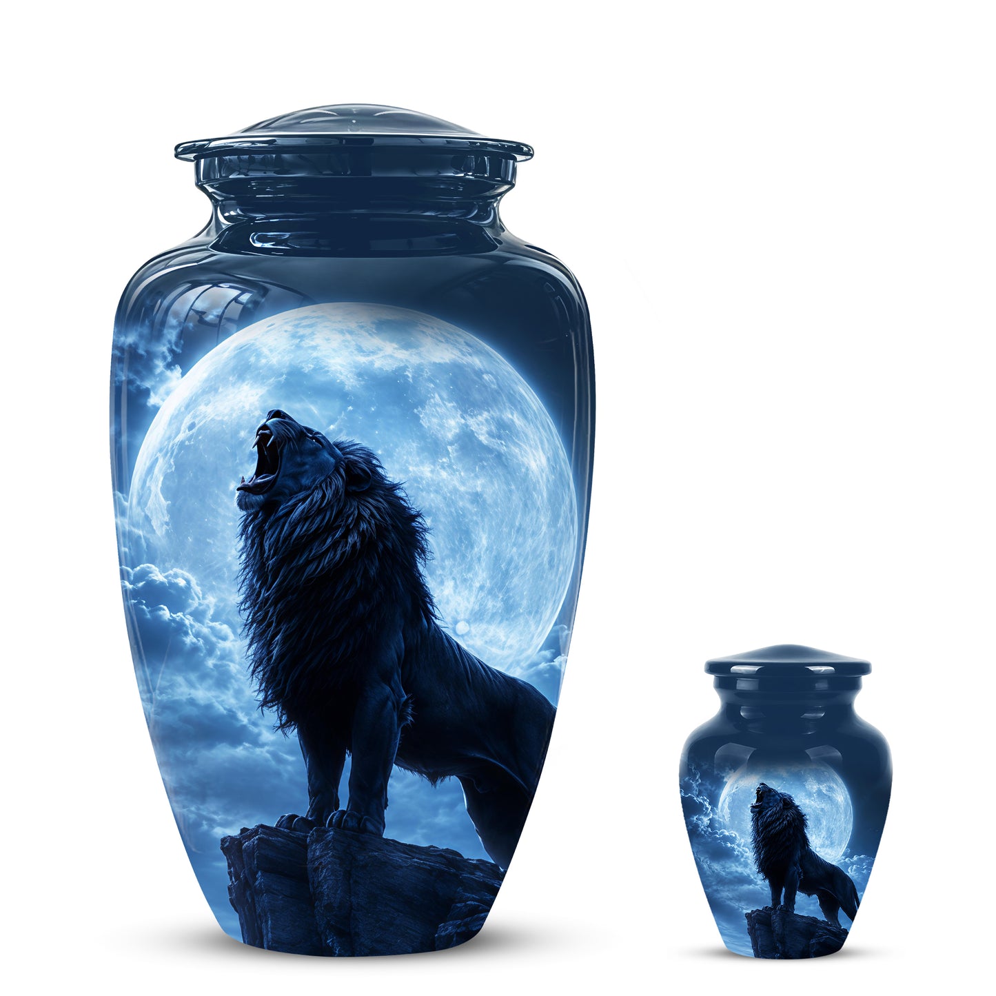 Roaring Lion Cremation Urn - Handcrafted Personalized Urns For Ashes