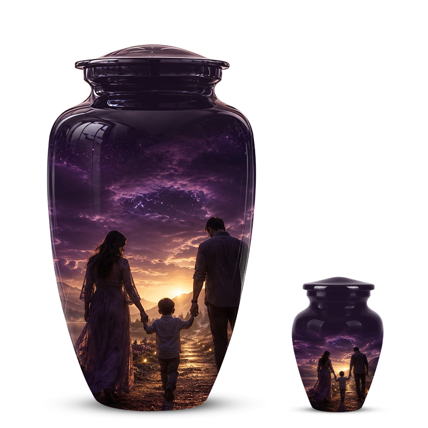 Father, Son & Mother Memorial Urn - Artistic Burial Urns For Human Ashes
