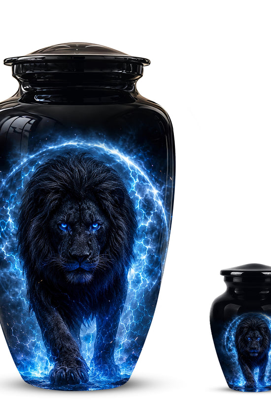 Black Lion Cremation Urns - Personalized Memorial Urns For Human Ashes