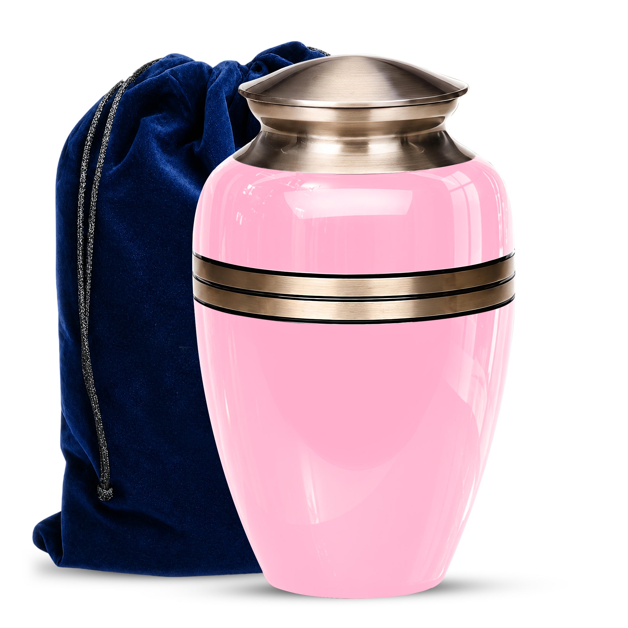 Personalized Pink Color Cremation Urn - 10" Aluminium Urns For Mom Ashes