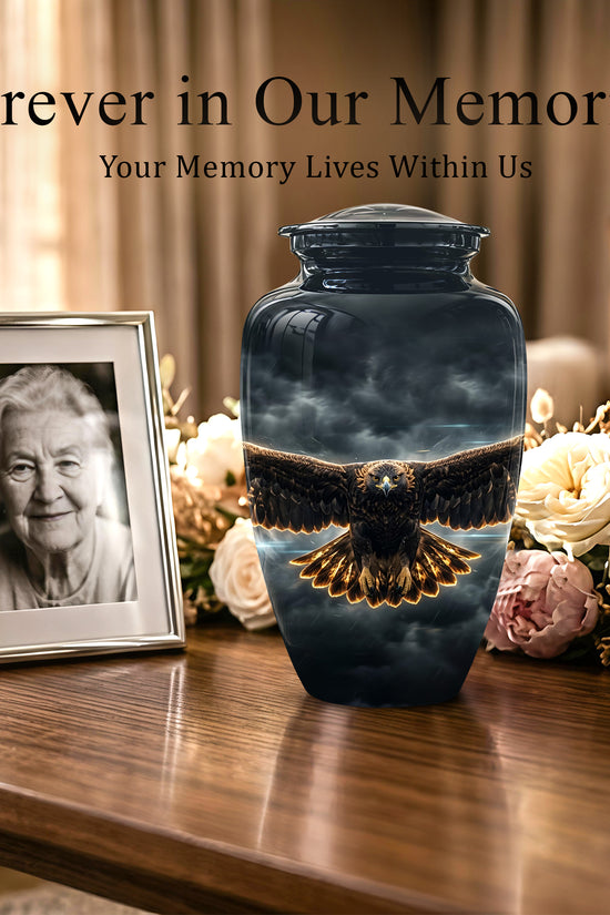 Flying Eagle Memorial Urn - Handcrafted Custom Urns For Human Ashes