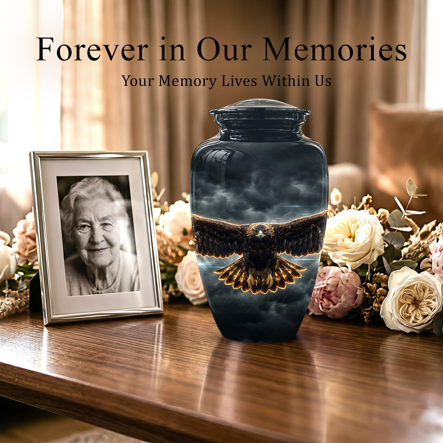 Flying Eagle Memorial Urn - Handcrafted Custom Urns For Human Ashes