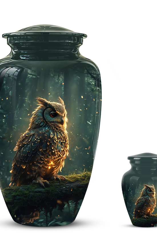 Mystical Owl Cremation Urn - Green Burial Urns For Human Ashes