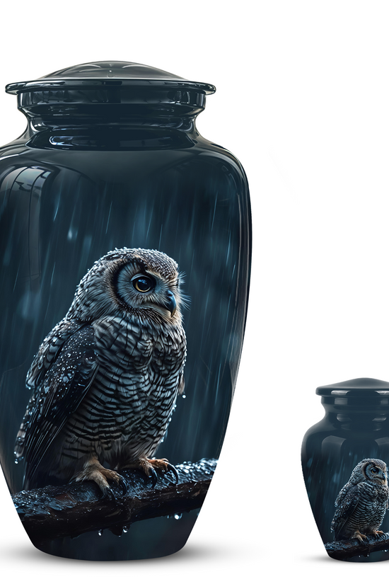 Snowy Owl Cremation Urn - Night Owl Burial Urns For Human Ashes