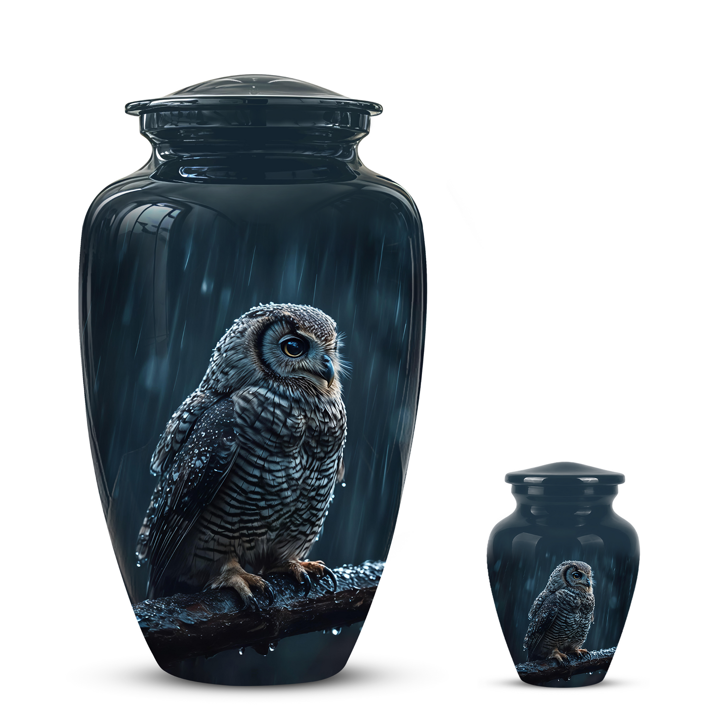 Snowy Owl Cremation Urn - Night Owl Burial Urns For Human Ashes